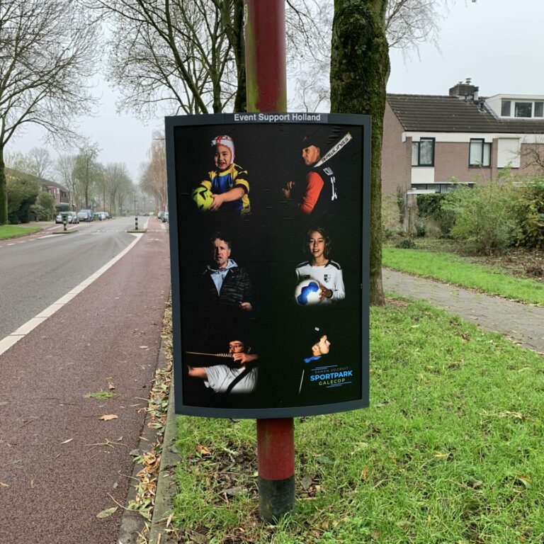 Poster met sporters voor Sportpark Galecop