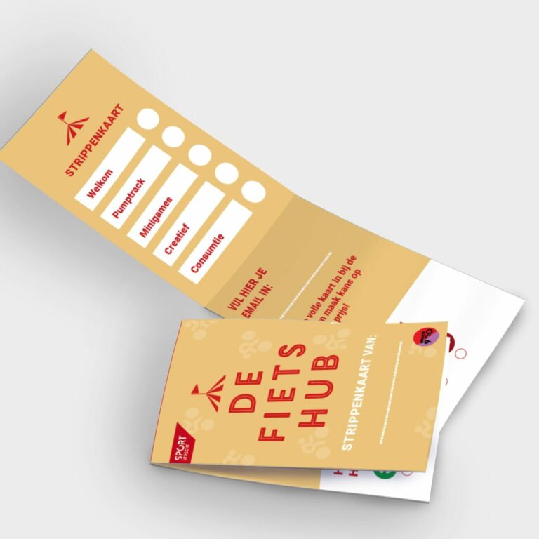 Ontwerp klapkaart Vuelta Fietshub